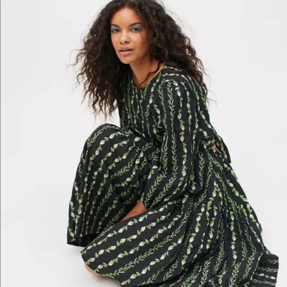 Sister Jane Dream Sugar Chain Midi Dress Black S Embroidery Feminine romantic - Picture 9 of 11